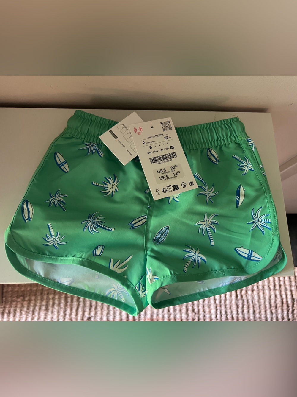 NWT Zara Toddler Swim Trunks Sz. 2